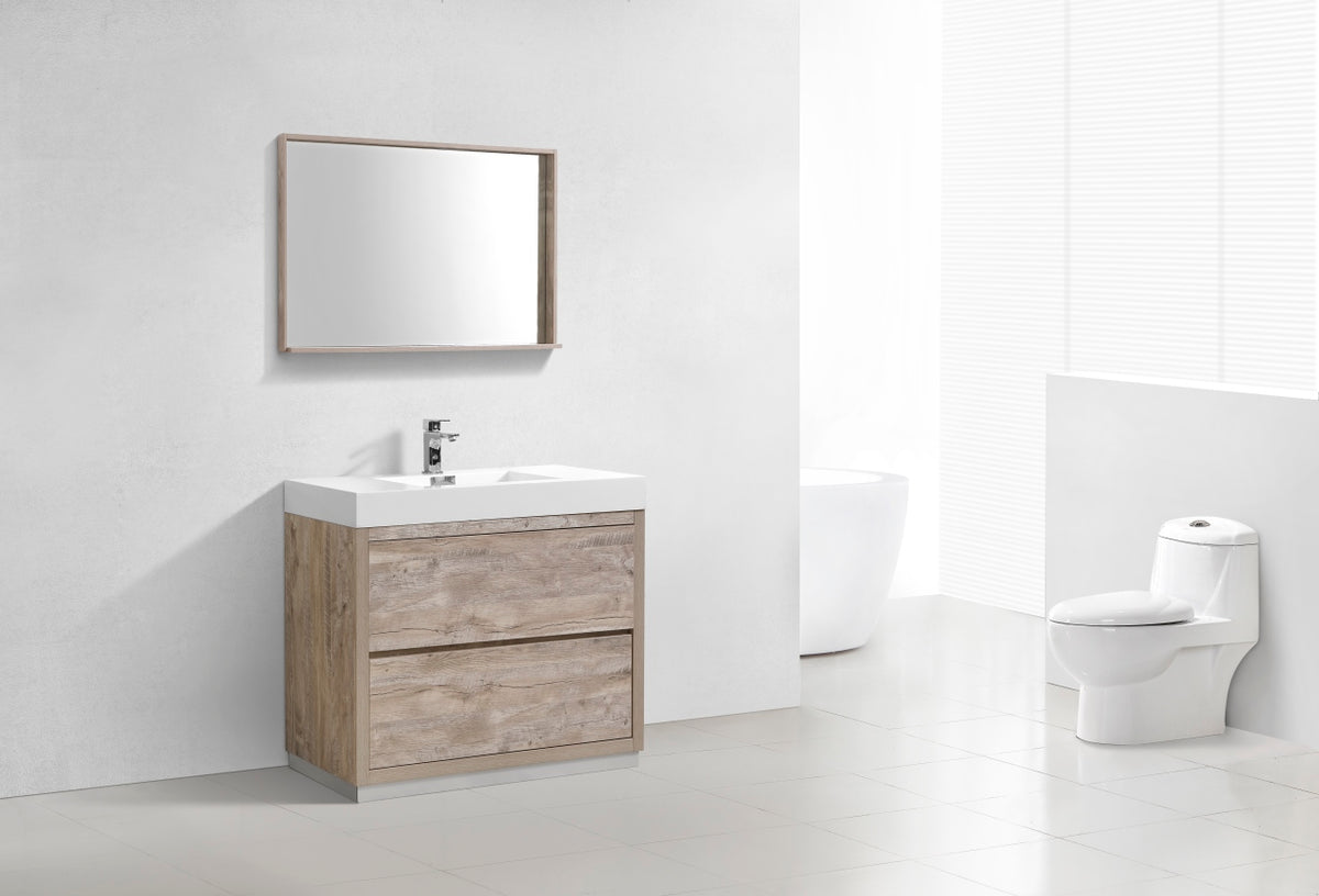 Bliss 40" Floor Mount Modern Bathroom Vanity - Nature Wood