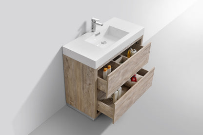 Bliss 40" Floor Mount Modern Bathroom Vanity - Nature Wood