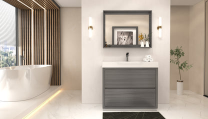 Bliss 40" Floor-Mount Modern Bathroom Vanity - Vulcan Ash Grey