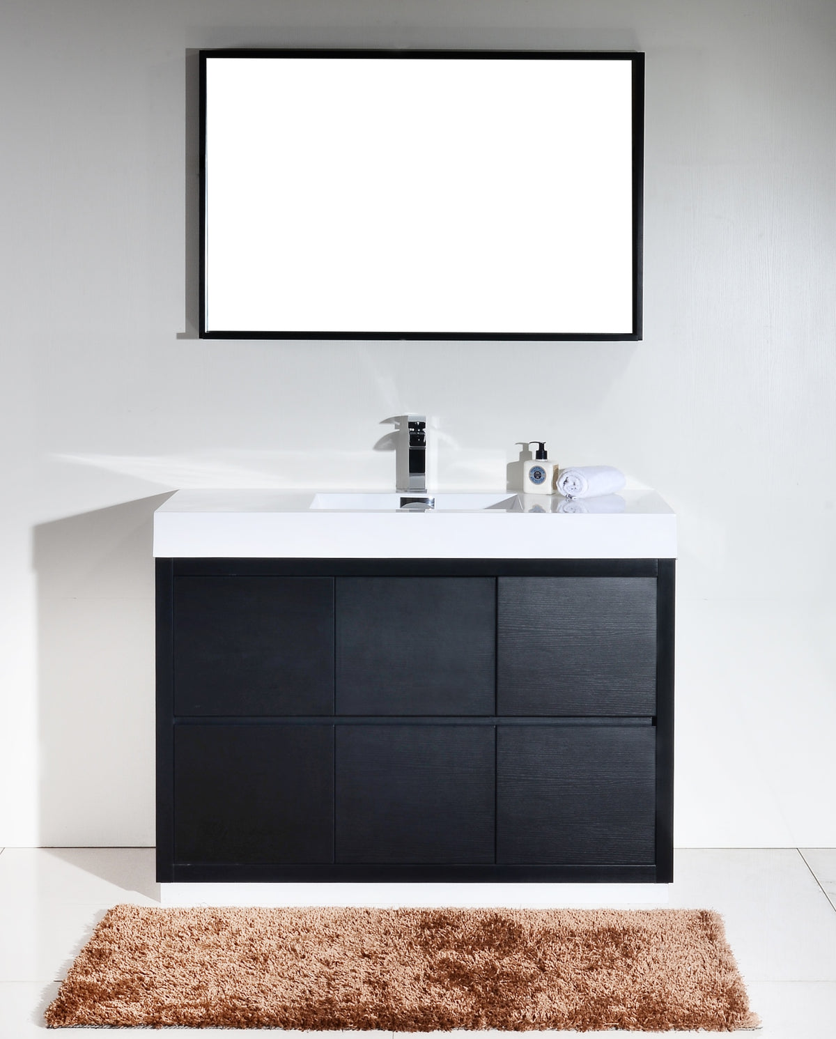 Bliss 48" Single Sink Floor Mount Modern Bathroom Vanity - Wood Black