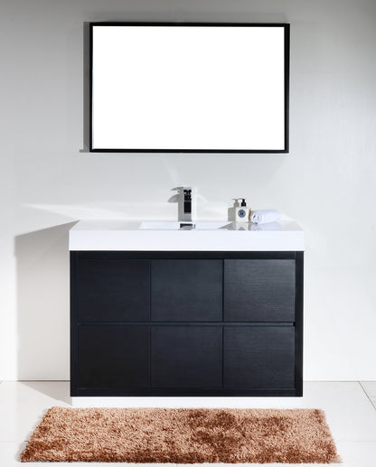 Bliss 48" Single Sink Floor Mount Modern Bathroom Vanity - Wood Black