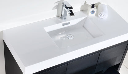 Bliss 48" Single Sink Floor Mount Modern Bathroom Vanity - Wood Black