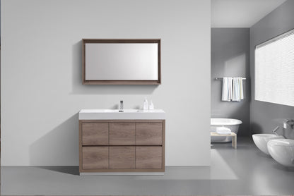 Bliss 48" Modern Single Sink Floor Mount Bathroom Vanity – Butternut