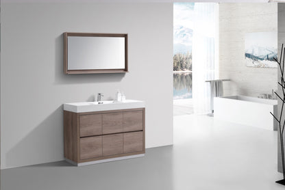 Bliss 48" Modern Single Sink Floor Mount Bathroom Vanity – Butternut