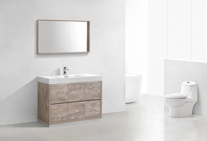 Bliss 48" Modern Single Sink Floor Mount Bathroom Vanity – Nature Wood