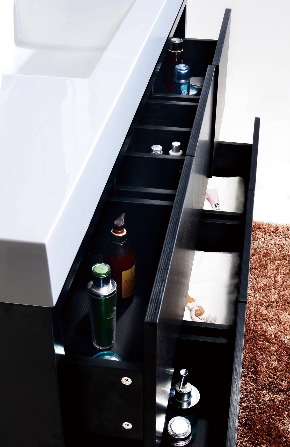 Bliss 60" Single Sink Floor Mount Modern Bathroom Vanity - Wood Black