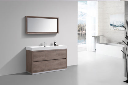 Bliss 60" Modern Single Sink Floor Mount Bathroom Vanity – Butternut