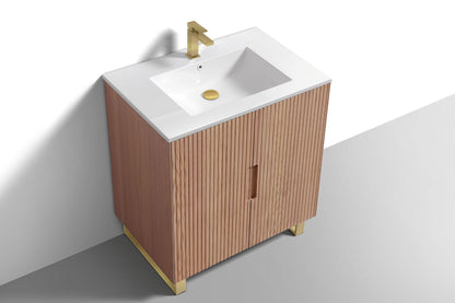 Fiore 32" Modern Free-Standing Bathroom Vanity – Oakwood - Restock ETA Early Dec