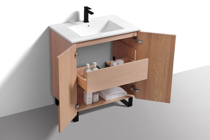 Fiore 32" Modern Free-Standing Bathroom Vanity – Oakwood - Restock ETA Early Dec