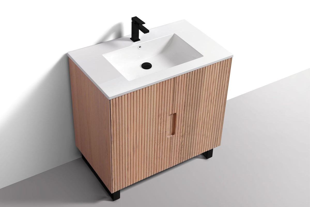 36'' Fiore Free Standing Bathroom Vanity - OAKWOOD - Restock ETA End of Nov