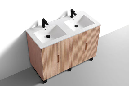 48''Fiore Double Sink Free Standing Bathroom Vanity - OAKWOOD