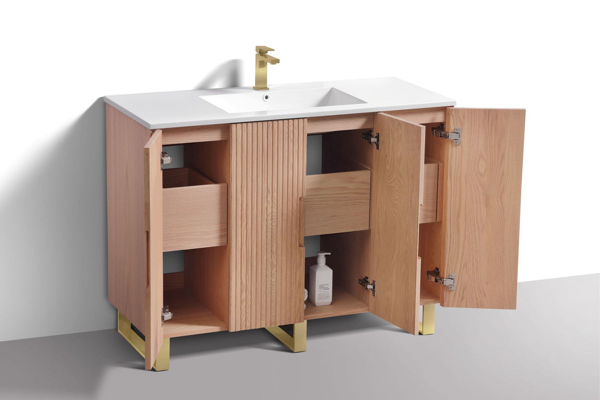 48'' Fiore Single Sink Free Standing Bathroom Vanity - OAKWOOD