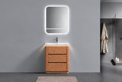 24" Lumi Floor-Mount Single Sink Modern Bathroom Vanity – Oakwood - ETA End of Nov