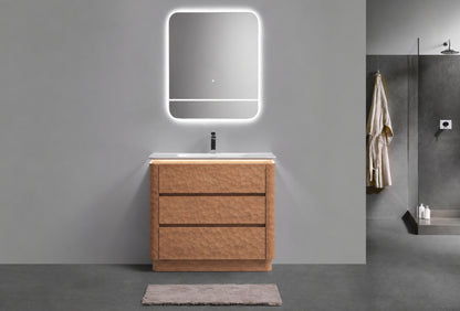 32" Lumi Floor-Mount Modern Single Sink Bathroom Vanity – Oakwood - ETA End of Nov