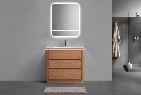 32" Lumi Floor-Mount Modern Single Sink Bathroom Vanity – Oakwood - ETA End of Nov