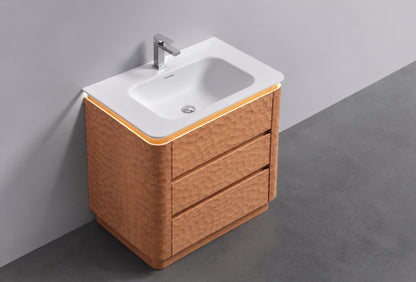 32" Lumi Floor-Mount Modern Single Sink Bathroom Vanity – Oakwood - ETA End of Nov