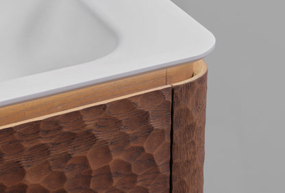 32" Lumi Floor-Mount Single Sink Modern Bathroom Vanity – Weathered Wood - ETA End of Nov