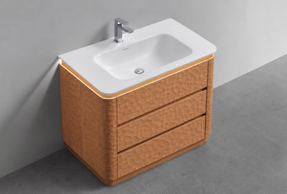 36" Lumi Floor-Mount Single Sink Modern Bathroom Vanity – Oakwood - ETA End of Nov