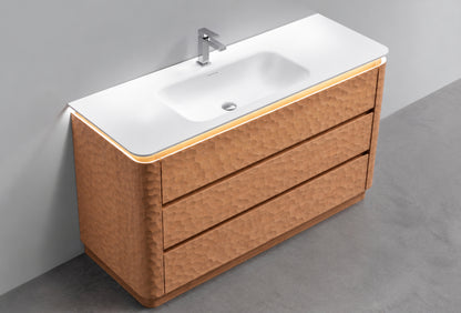 48" Lumi Floor-Mount Single Sink Modern Bathroom Vanity – Oakwood - ETA End of Nov