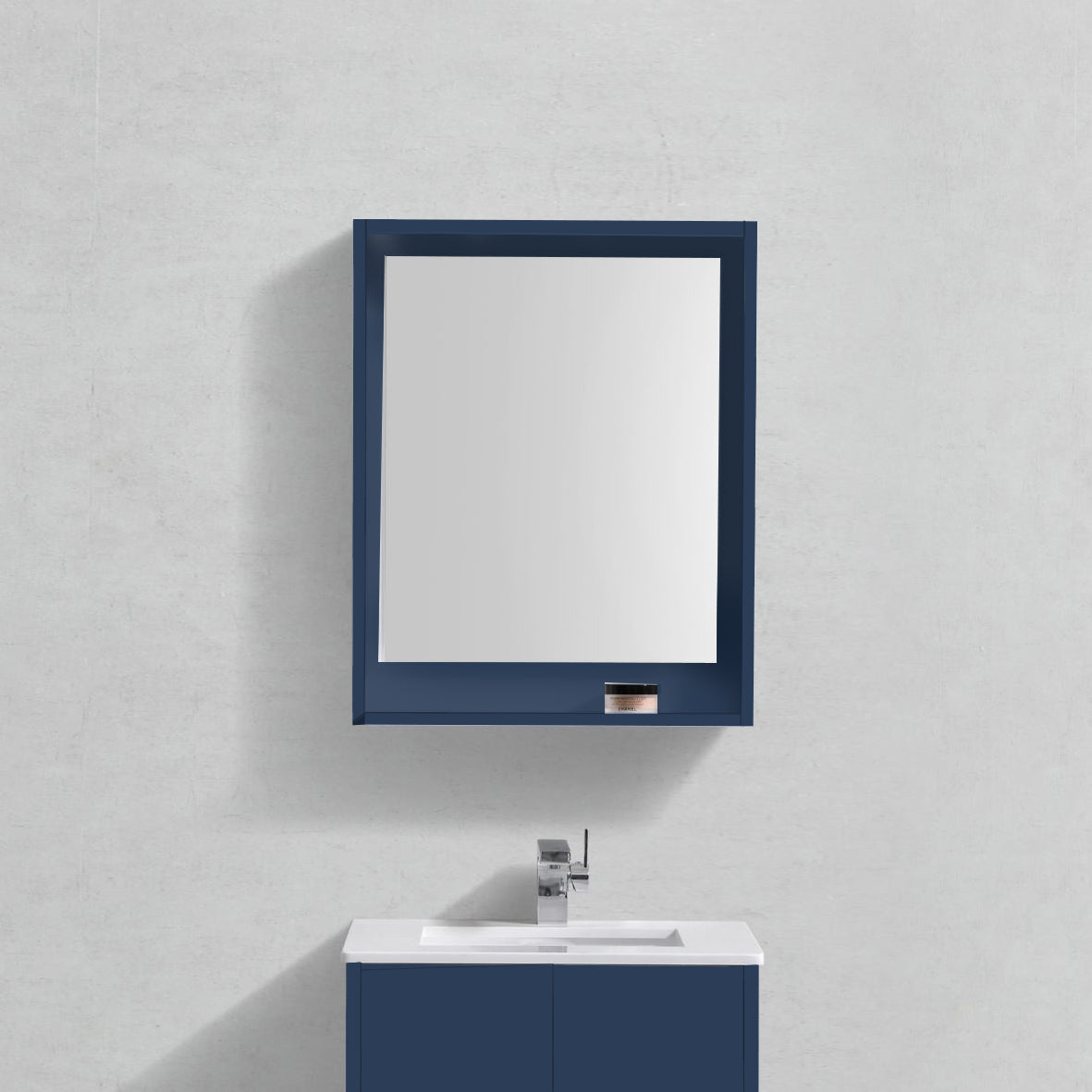 24" Wide Mirror w/ Shelf Blue