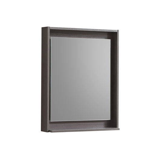 24" Wide Mirror w/ Shelf Gray Oak