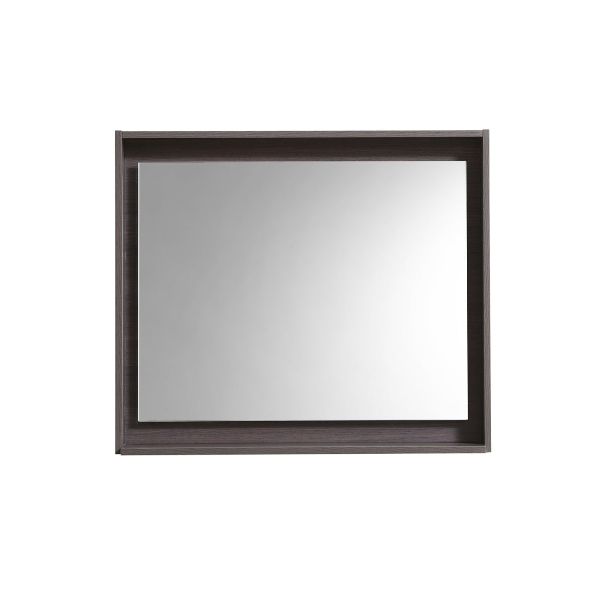 30" Wide Mirror w/ Shelf Gray Oak