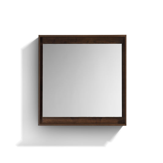 30" Wide Mirror w/ Shelf Rosewood