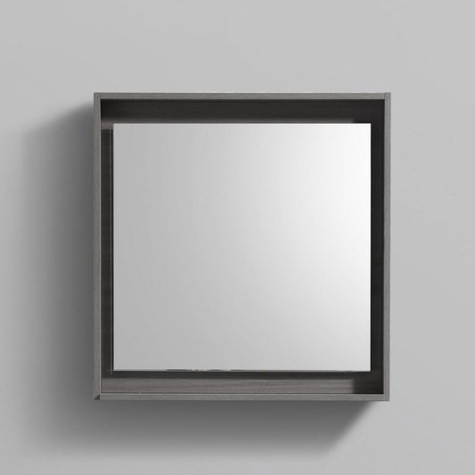 30" Wide Mirror w/ Shelf Vulcan Ash Grey