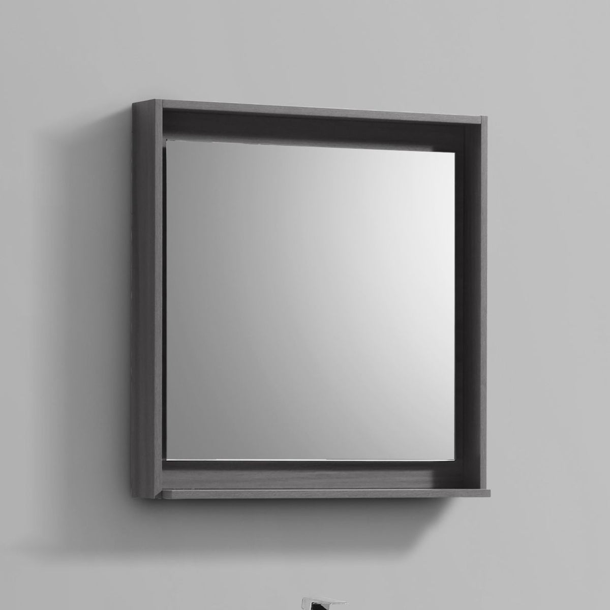 30" Wide Mirror w/ Shelf Vulcan Ash Grey