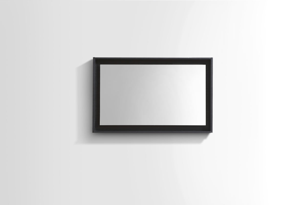 36" Wide Mirror w/ Shelf Black