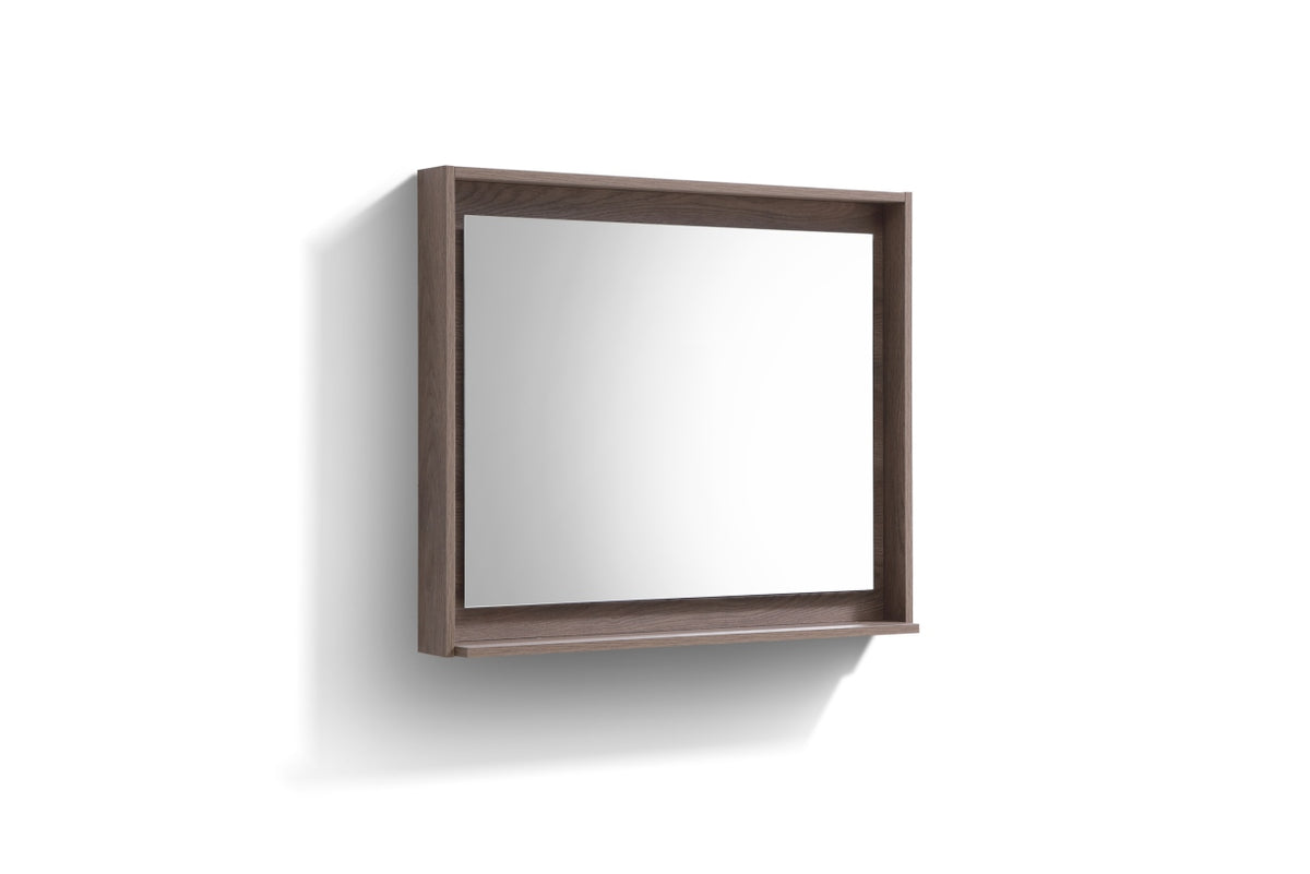 36" Wide Mirror w/ Shelf Butternut