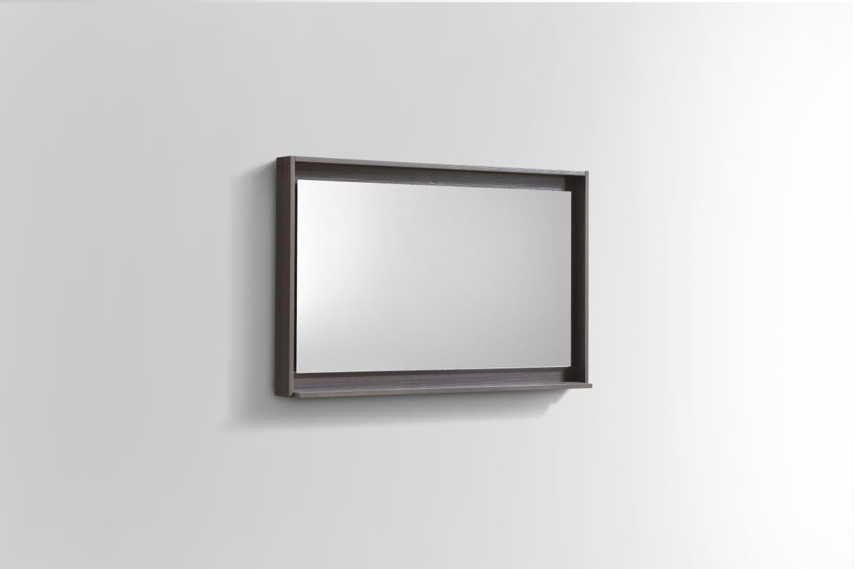 36" Wide Mirror w/ Shelf Gray Oak