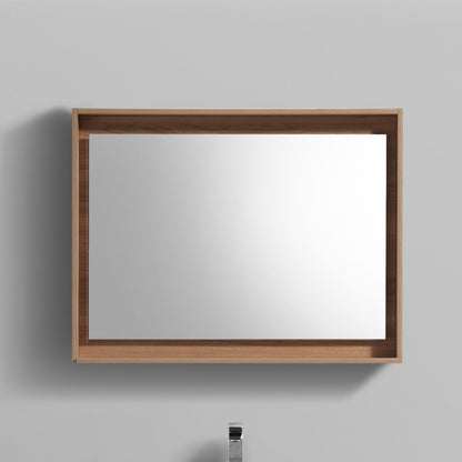 36" Wide Mirror w/ Shelf Honey Oak
