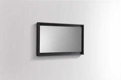 40" Wide Mirror w/ Shelf Black