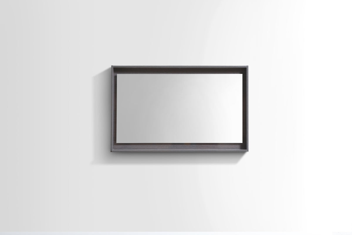 40" Wide Mirror w/ Shelf Gray Oak