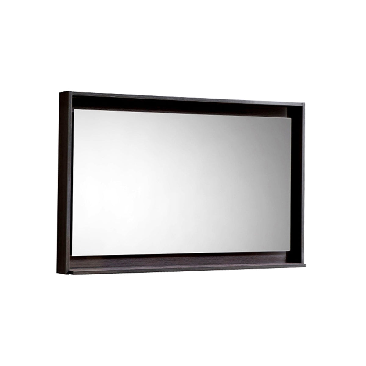 40" Wide Mirror w/ Shelf High Gloss Gray Oak