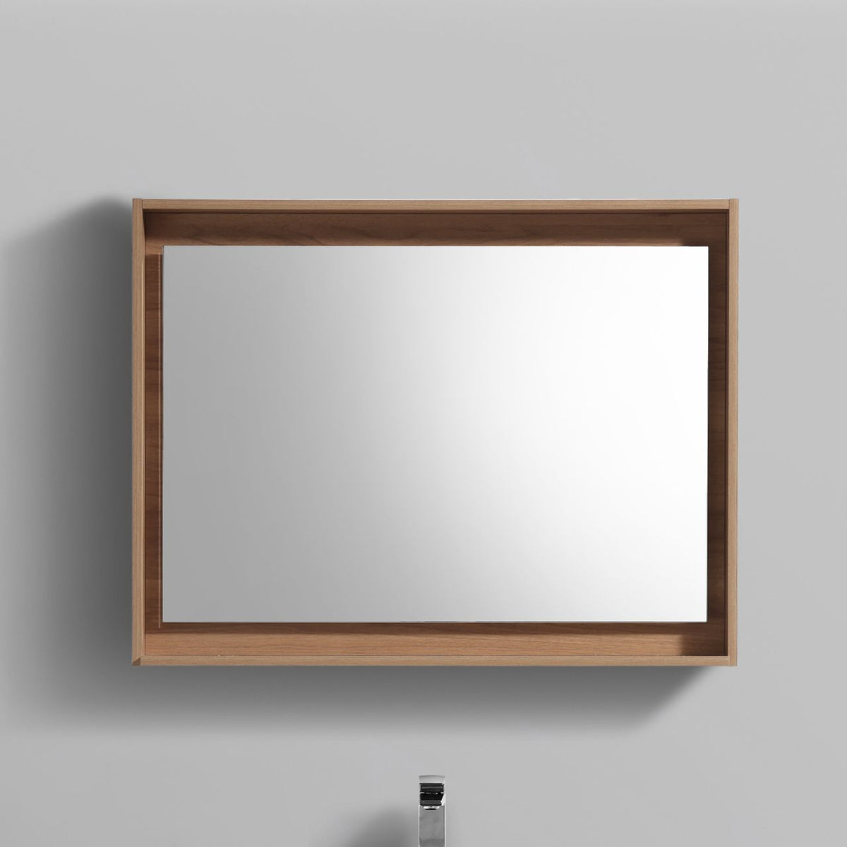 40" Wide Mirror w/ Shelf Honey Oak
