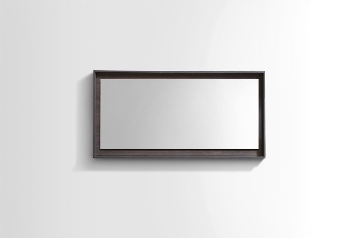 48" Wide Mirror w/ Shelf Gray Oak