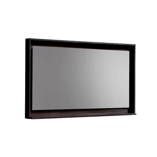 48" Wide Mirror w/ Shelf High Gloss Gray Oak