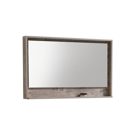 48" Wide Mirror w/ Shelf Nature Wood
