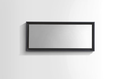 70" Wide Mirror w/ Shelf Black