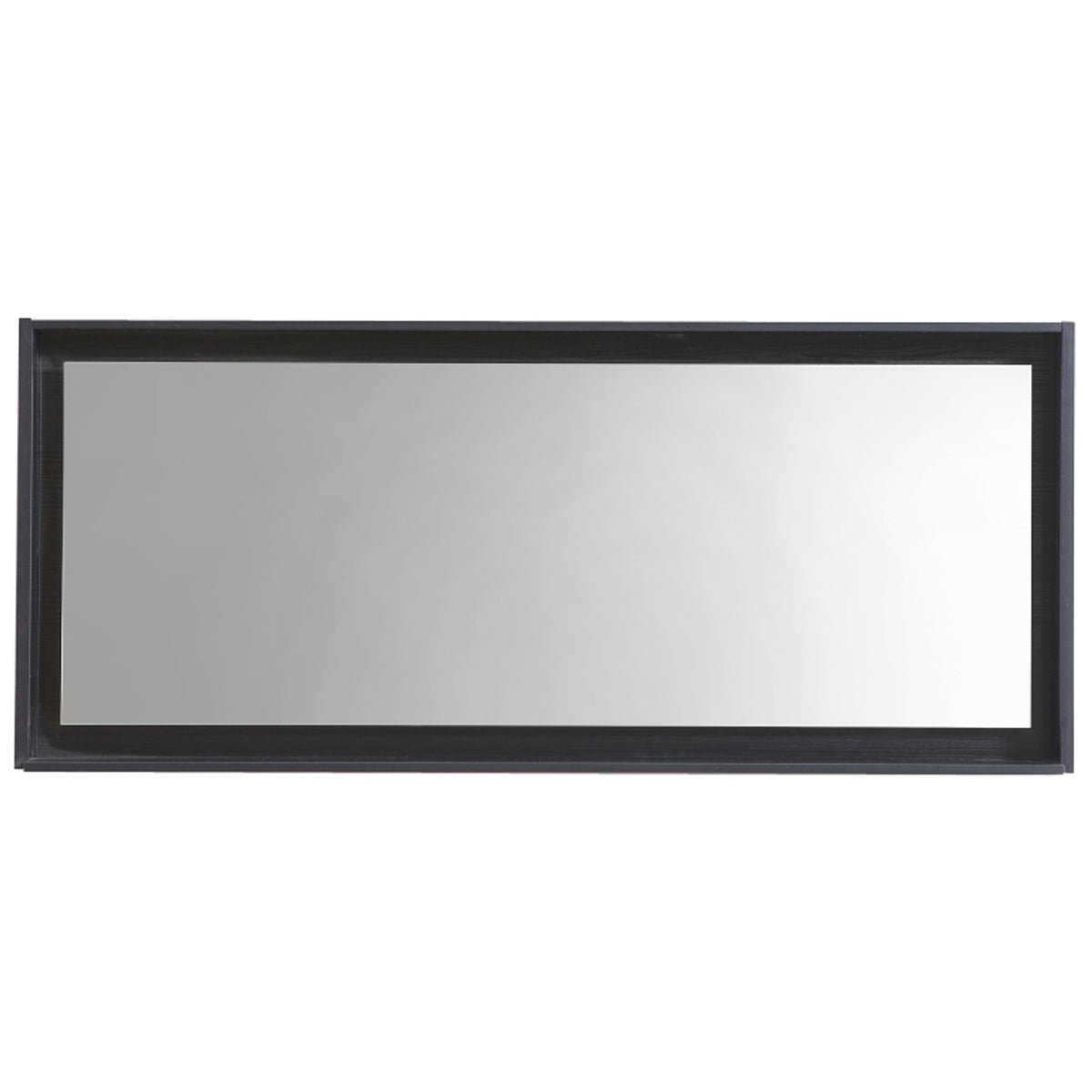 70" Wide Mirror w/ Shelf Black