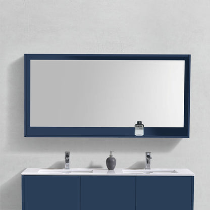 80" Wide Mirror w/ Shelf Blue