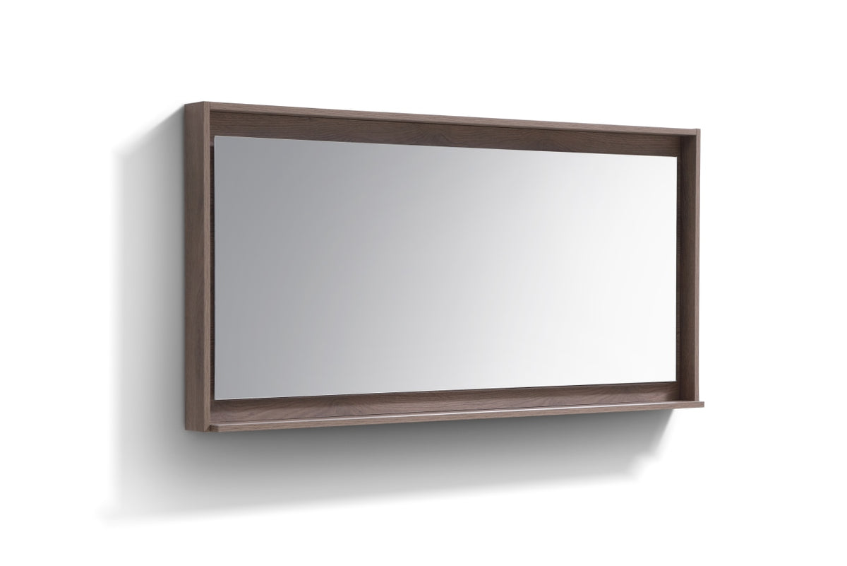 70" Wide Mirror w/ Shelf Butternut