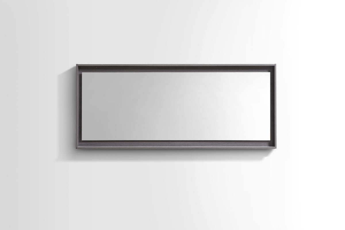 Bliss 60" Gray Oak Wall Mount  Single Sink Modern Bathroom Vanity