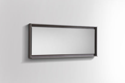 60" Wide Mirror w/ Shelf Gray Oak