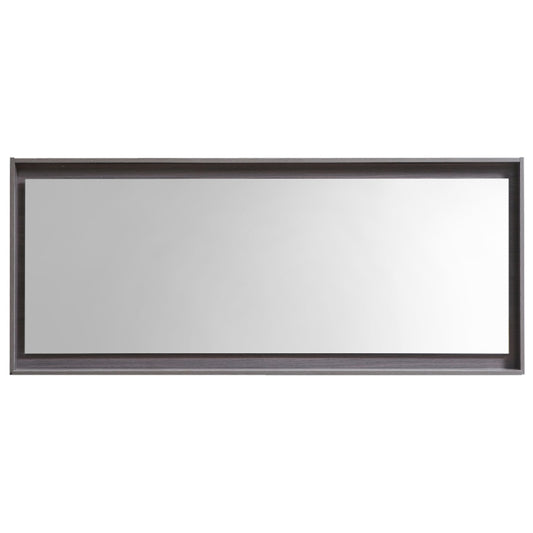 60" Wide Mirror w/ Shelf Gray Oak
