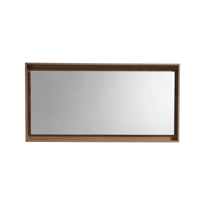 Bliss 60" Honey Oak Wall Mount Double Sink Modern Bathroom Vanity