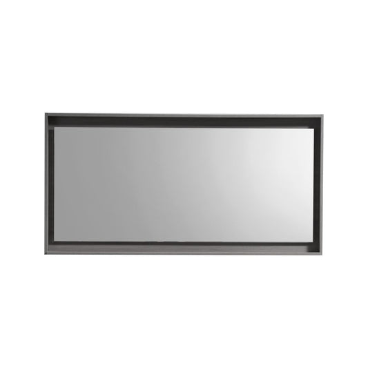 60" Wide Mirror w/ Shelf Vulcan Ash Grey