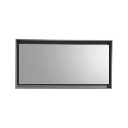 Bliss 60" Vulcan Ash Grey Wall Mount  Double Sink Modern Bathroom Vanity